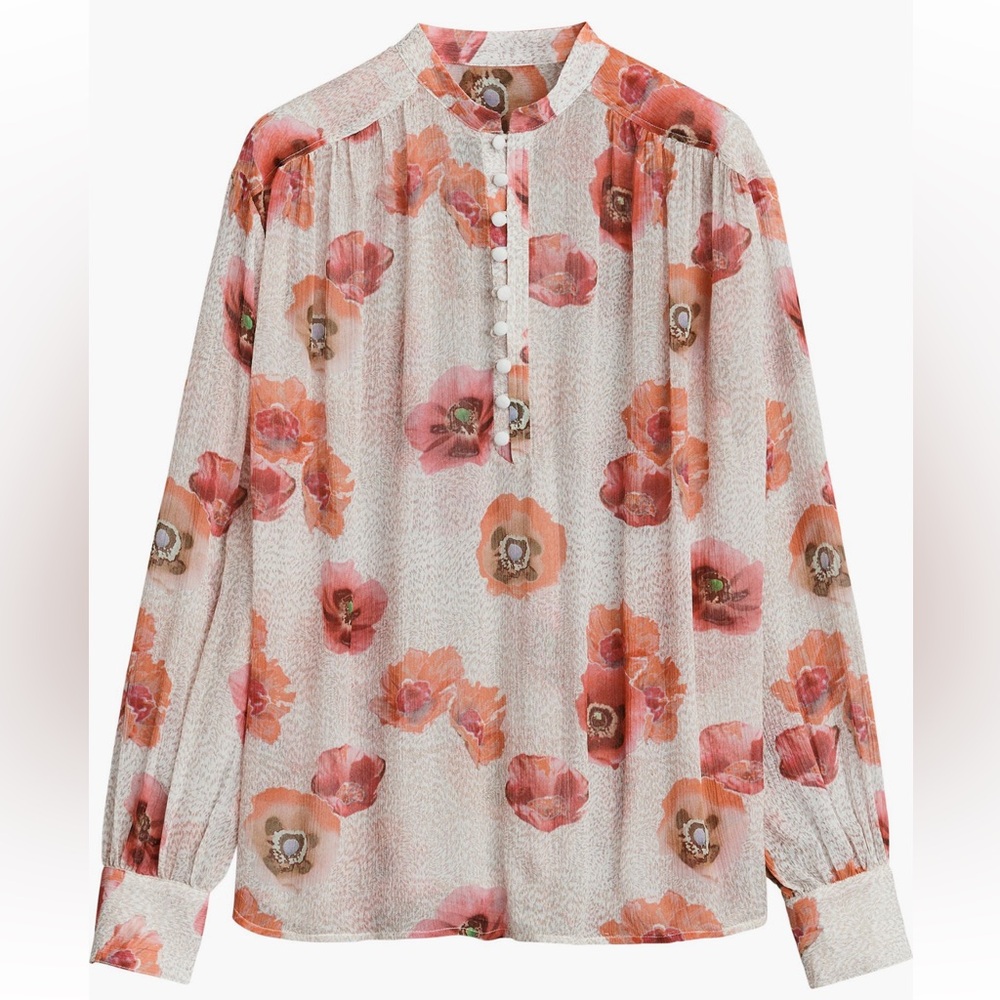 rag & bone Carla Floral Silk Blend Top XS